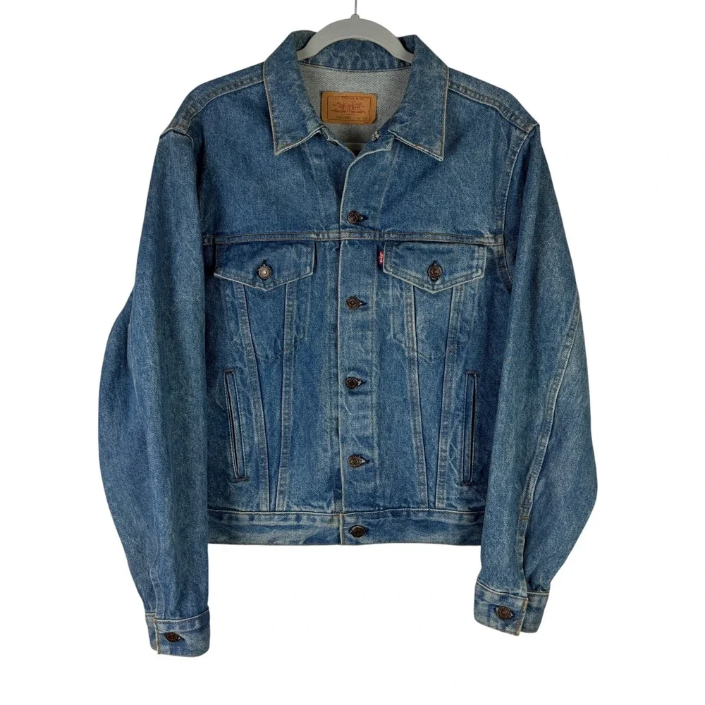 Levi Strauss Men's Blue‎ Denim Trucker Jacket Made in USA Vintage Size 44R